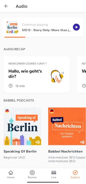 Babbel German podcasts