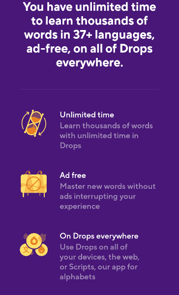 Drops App premium features