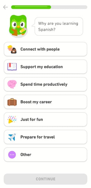 Duolingo learning goals