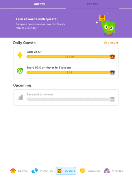 Duolingo rewards