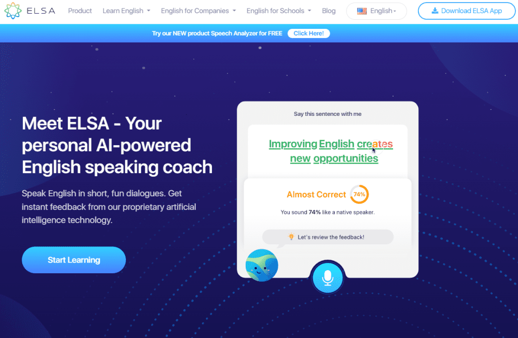 Elsa Speak website