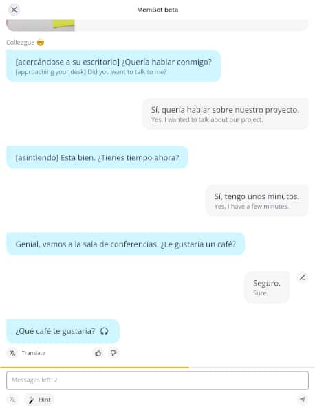 Memrise membot chat