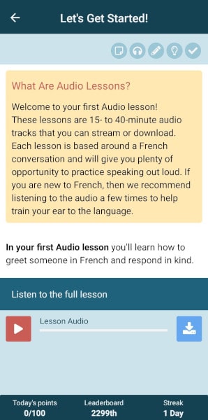 Rocket Languages audio lesson