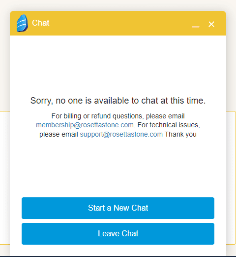 Rosetta Stone customer support