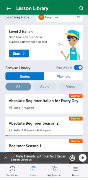 ItalianPod101 lesson library