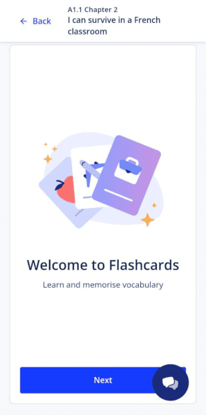 Lingoda: flashcards before lesson
