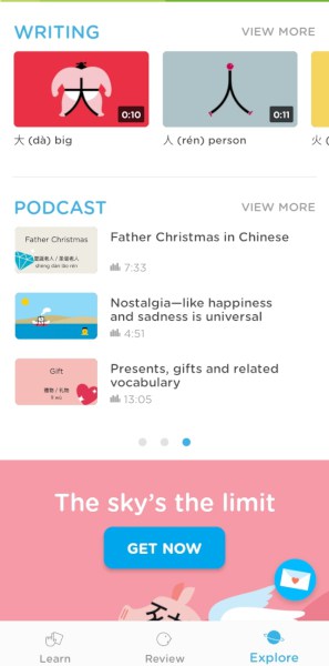 Chineasy: podcast explore tab