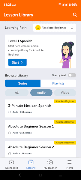 SpanishPod101 lesson library