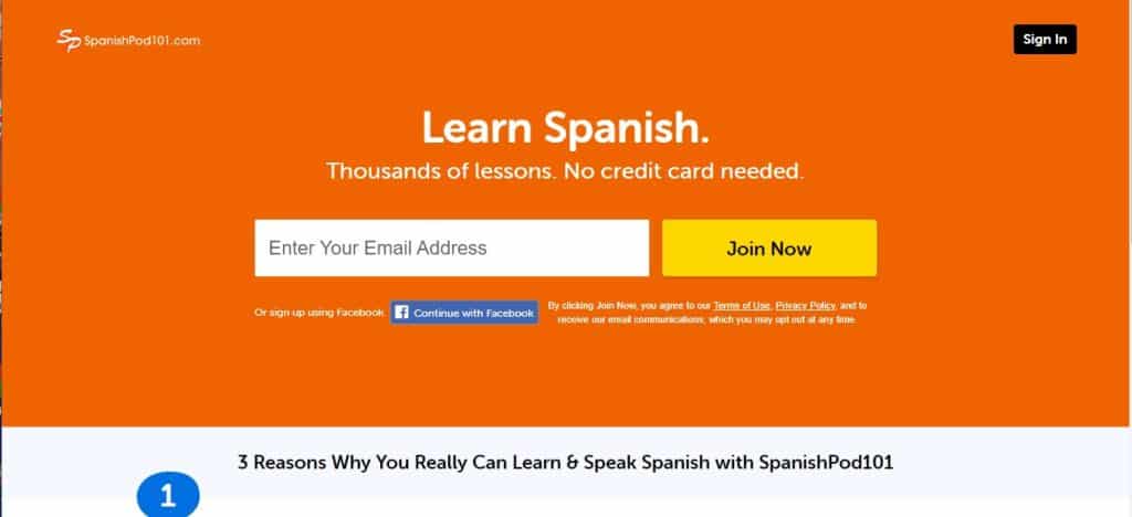 spanishpod101 website