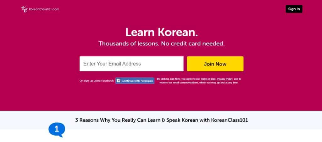 KoreanClass101 Website
