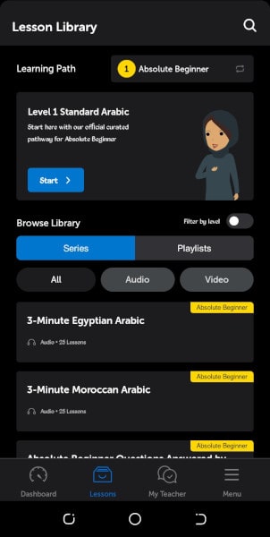 ArabicPod101 lesson library