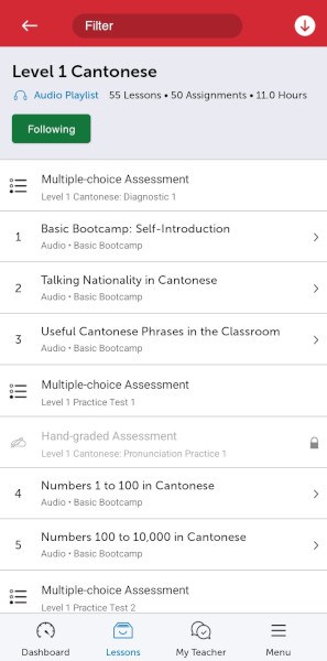 CantoneseClass101 learning pathways