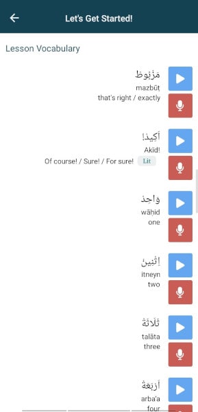 Rocket Arabic Review: start learning Arabic words