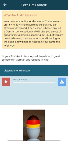 Rocket German review: greeting phrase spoken