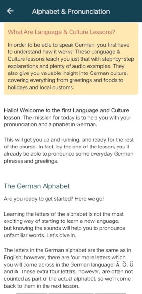 Rocket German review: pronunciation practice in culture lessons