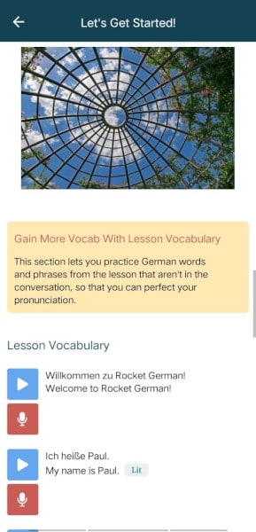 Rocket German review: learn vocabulary