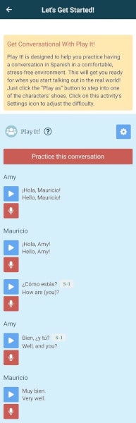 Conversational language audio lessons