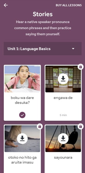 Rosetta Stone Japanese Review: language basics in Stories