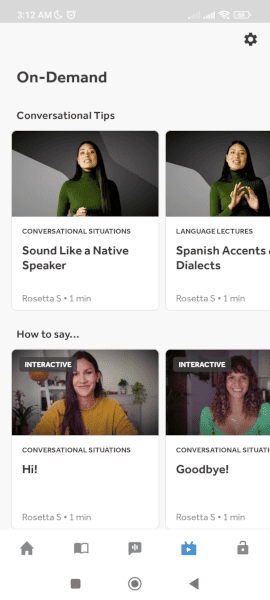 Rosetta Stone Spanish: on-demand videos